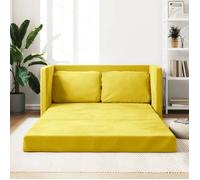vidaXL Canapé-lit 2 en 1 jaune foncé 122x204x55 cm velours 353963