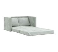 vidaXL Canapé-lit 2 en 1 gris clair 122x204x55 cm velours 353957