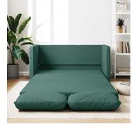 Canapé-lit 2 en 1, Lit de Jour avec Coussins Rembourrés, Lit d'Invité Pliable Salle de Séjour Chambre à Coucher, Moderne, Vert Foncé Tissu
