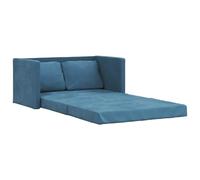 vidaXL Canapé-lit 2 en 1 bleu 122x204x55 cm velours 353962
