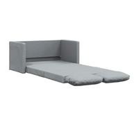 Canapé-Lit 2-En-1 Tissu 112x174x55 Cm Gris Clair Avec Coussin Gris