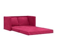 Vidaxl Canapé-Lit 2 En 1 Rouge Bordeaux 122x204x55 Cm Velours Rouge
