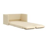 Canapé-lit 2 en 1, Lit de Jour avec Coussins Rembourrés, Lit d'Invité Pliable Salle de Séjour Chambre à Coucher, Moderne, Crème Tissu