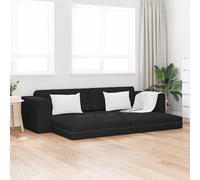 Vidaxl Canapé Lit 2-En-1 Noir 245x150x60.5 Cm Tissu Noir