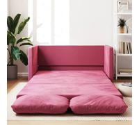 vidaXL Canapé-lit 2 en 1 rouge bordeaux 122x204x55 cm velours