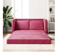 Vidaxl Canapé-Lit 2 En 1 Rouge Bordeaux 122x204x55 Cm Velours Rouge