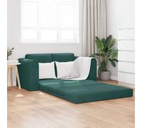 Vidaxl Canapé Lit 2-En-1 Vert Foncé 148x71x83 Cm Velours