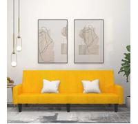 Vidaxl Canapé-Lit 2 Places Jaune Velours Jaune