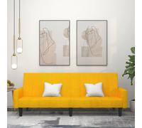 vidaXL Canapé-lit 2 places jaune velours 375781