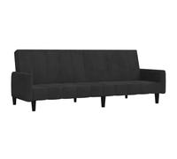 vidaXL Canapé-lit 2 Places, Lit de Jour avec Dossier, Lit d'Invité avec Pieds, Meuble de Chambre à Coucher Salon, Moderne, Noir Velours