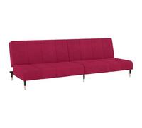 vidaXL Canapé-lit 2 Places Rouge Bordeaux Velours