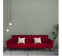 vidaXL Canapé-lit 2 places rouge bordeaux velours 375862