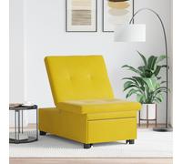 Vidaxl Canapé-Lit 3-En-1 Avec Design Tirant En Velours Jaune