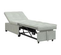 vidaXL Canapé-lit 3-en-1 dépliant en velours gris clair