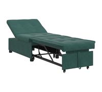 vidaXL Canapé-lit 3-en-1 design escamotable en velours vert foncé