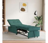 vidaXL Canapé-lit 3-en-1 - Design pliable en tissu vert foncé