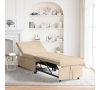 vidaXL Canapé-lit 3-en-1 en tissu crème