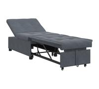 vidaXL Canapé-lit 3-en-1 en velours gris foncé