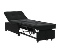 Vidaxl Canapé-Lit 3-En-1 Extractible Noir En Velours