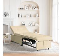 Vidaxl Canapé-Lit 3-En-1 Style Escamotable En Tissu Crème