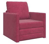Vidaxl Sofa Lit 2-En-1 Rouge Vin 74x77x81 Cm Velours Rouge