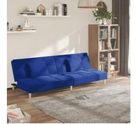 vidaXL Canapé-lit à 2 places avec deux oreillers bleu tissu 375796
