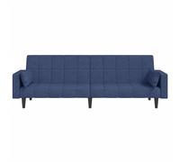 Vidaxl Canapé-Lit À 2 Places Avec Deux Oreillers Bleu Tissu Bleu