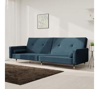 Vidaxl Canapé-Lit À 2 Places Avec Deux Oreillers Bleu Velours Bleu