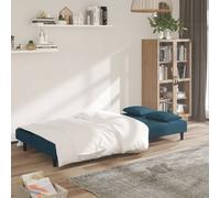 vidaXL Canapé-lit à 2 places avec deux oreillers bleu velours 375806
