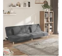 vidaXL Canapé-lit à 2 places — Lit de jour tissu taupe avec deux oreillers
