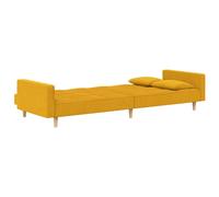 vidaXL Canapé-lit à 2 Places avec Deux Oreillers, Lit de Jour avec Dossier, Lit d'Invité, Meuble de Chambre Salon, Moderne, Jaune Tissu