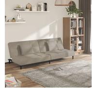 Vidaxl Canapé-Lit À 2 Places Avec Deux Oreillers Gris Clair Velours Gris