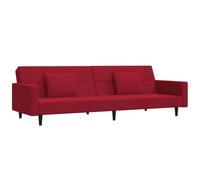 vidaXL Canapé-lit à 2 Places avec Deux Oreillers, Lit d'Appoint, Meuble de Salon Cinéma Maison sous-Sol, Moderne, Rouge Bordeaux Velours