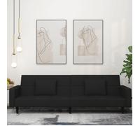 vidaXL Canapé-lit à 2 Places avec Deux Oreillers, Lit de Jour avec Dossier, Lit d'Invité, Meuble de Chambre Salon, Moderne, 375821