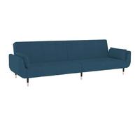 vidaXL Canapé-lit 2 places 337581 avec deux oreillers pliable Bleu velours