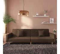 vidaXL Canapé-lit 2 places en tissu avec 2 oreillers – Lit d'invité salon