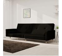 vidaXL Canapé-lit à 2 places avec deux oreillers Noir Velours 375752
