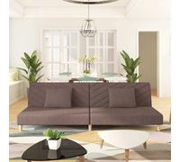 Canapé lit à 2 places avec deux oreillers taupe tissu Taupe G