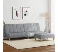 Vidaxl Canapé-Lit À 2 Places Avec Repose-Pied Gris Clair Tissu Gris