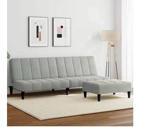 vidaXL Canapé-lit à 2 places avec repose-pied gris clair velours, canapé-lit avec repose-pied, canapé-lit pliable, 3258092