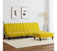 Vidaxl Canapé-Lit À 2 Places Avec Repose-Pied Jaune Velours Jaune