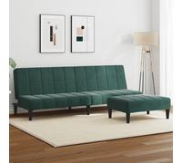 Canapé-Lit à 2 Places avec Repose-pied Lit de Jour Invité Salon Velours vidaXL