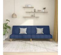 vidaXL Canapé-lit à 2 places 375830 – tissu bleu