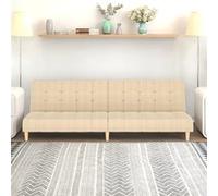 vidaXL Canapé-lit à 2 places crème tissu Crème G