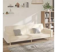 Vidaxl Canapé-Lit À 2 Places Crème Tissu