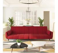 vidaXL Canapé-lit à 2 places et deux oreillers Rouge bordeaux Velours