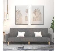 vidaXL Canapé-lit 2 places Tissu gris clair