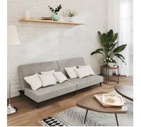 vidaXL Canapé-lit à 2 places gris clair velours 375732