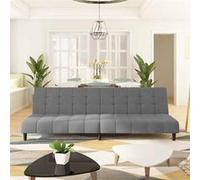 vidaXL Canapé-lit à 2 places gris clair velours Gris G