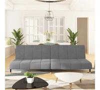 vidaXL Canapé-lit à 2 places gris clair velours Gris G